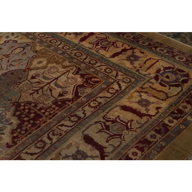 Rug & Kilim Hand-Knotted Antique Amritsar Rug Gold Red All Over Floral Pattern For Sale - Image 4 of 9