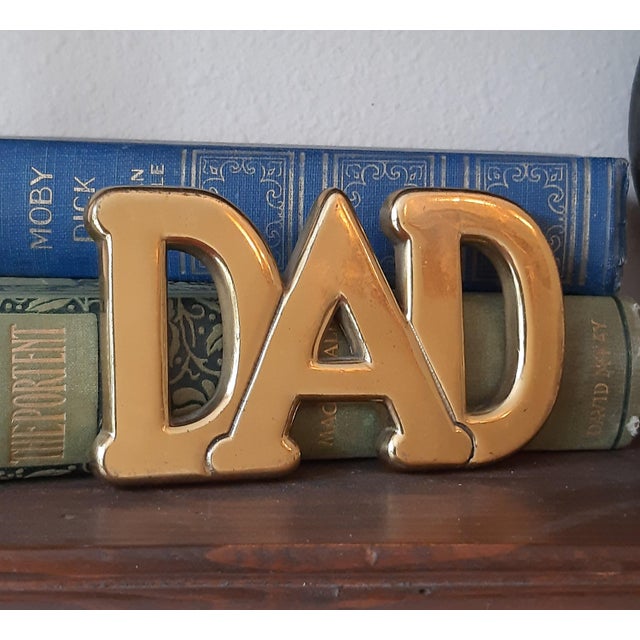 American Brass Dad Father Paperweight For Sale - Image 3 of 4