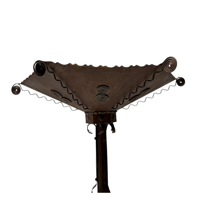 Art Deco Patinated Wrought Iron Floor Lamp, 1930s For Sale - Image 15 of 16