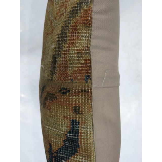 Persian Peach Khaki Antique Sultanabad Pillow For Sale - Image 3 of 5