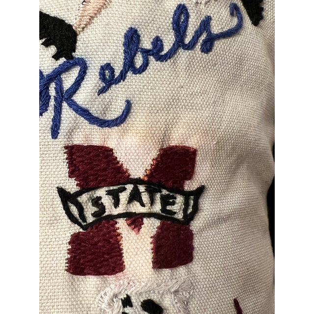 Vintage Catstudio 2003 Mississippi Embroidered Decorative Pillow For Sale - Image 9 of 12