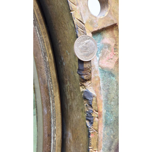 Museum-Quality 24" Antique Solid Bronze 4-Dog Porthole – Sf Oyster House Provenance (90 Lbs) For Sale - Image 9 of 13