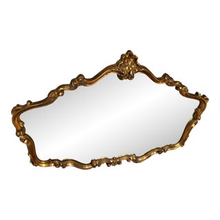 Large Vintage Ornate Gold Wall Mirror For Sale