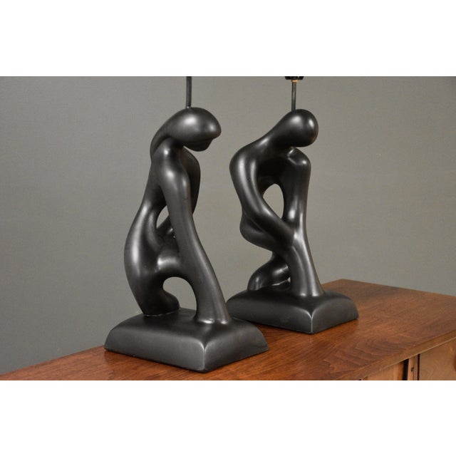 1960s Leo Middleman Sculptureline Table Lamps - A Pair For Sale In Boston - Image 6 of 8