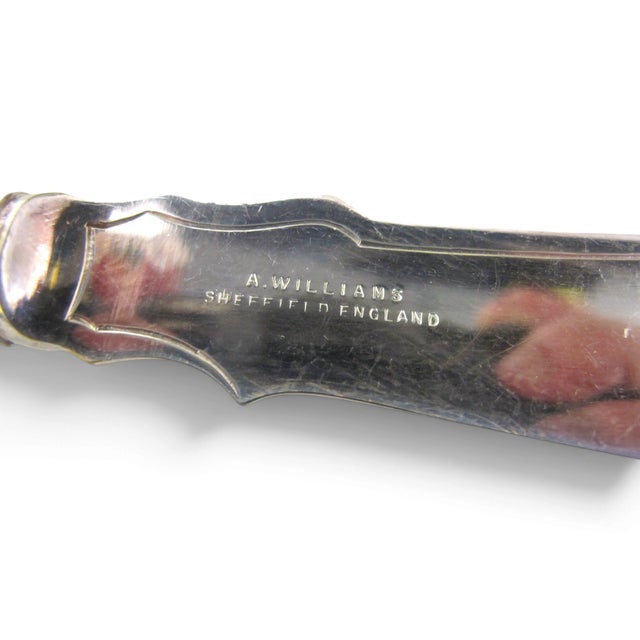 A Williams Sheffield Antique Silver Plate Fish Fork & Knife 24pc Set in Case For Sale - Image 12 of 12