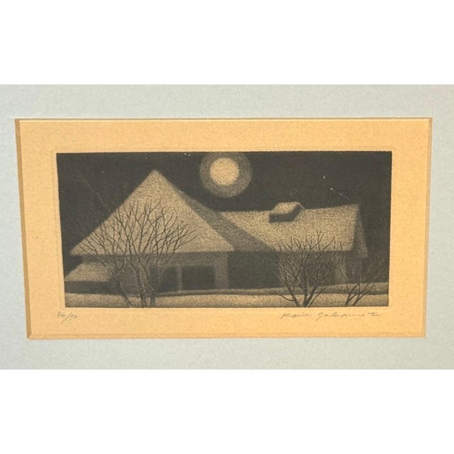 Modern Sakamoto Koichi, 46/70 B. 1932 Evening Winter Landscape Print For Sale - Image 3 of 8