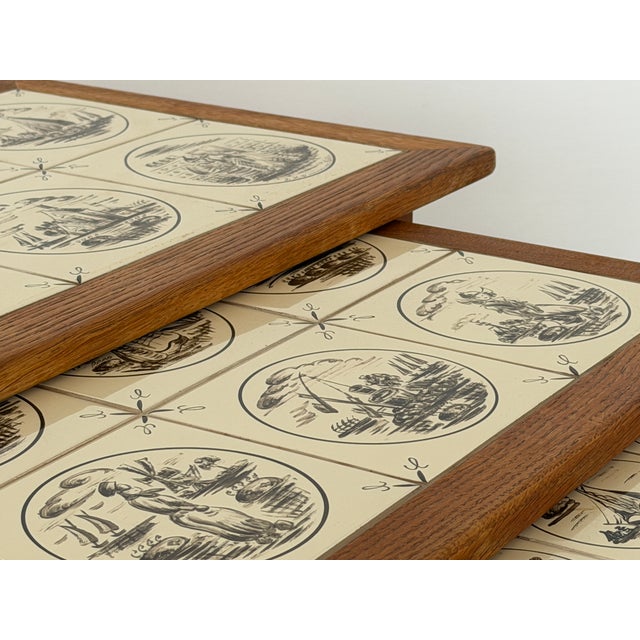Brown Mid-Century Modern Oak Nesting Tables by Henning Kjærnulf, Denmark, 1960s, Set of 3 For Sale - Image 8 of 13