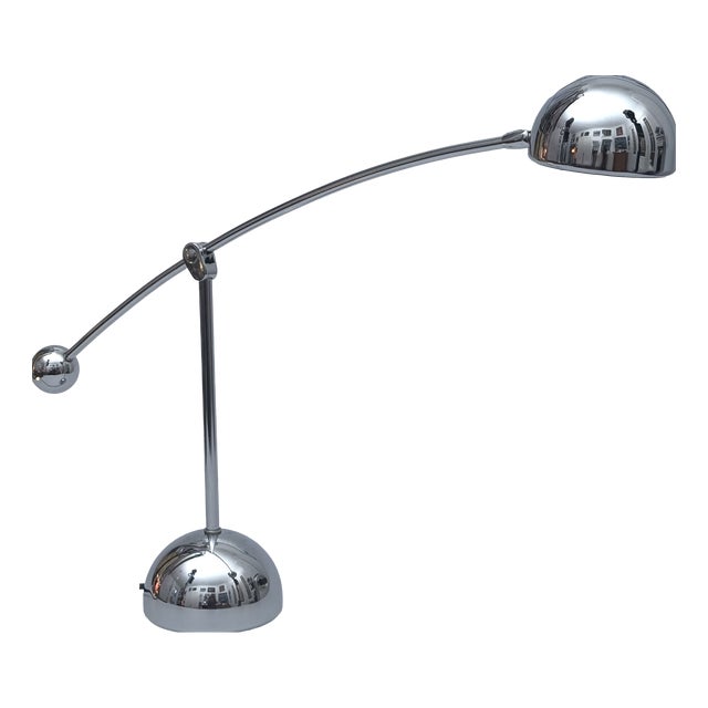 Chrome-Plated Table Lamp with Counterweight from Hustadt Leuchten, Germany, 1970s For Sale