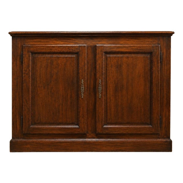 Regency Low Sideboard with Plinth in Oak Herringbone Top For Sale