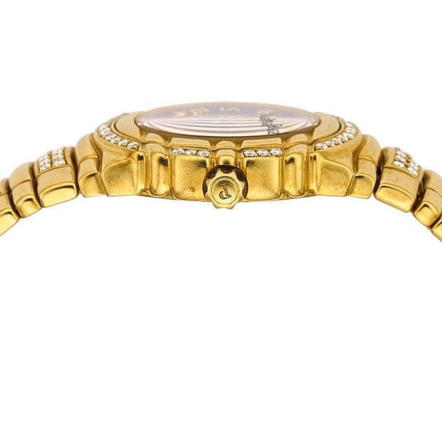 1980s 1980s Piaget Tanagra Lapis Lazuli Diamond 18k Gold Bracelet Vintage Watch Full Set For Sale - Image 5 of 9