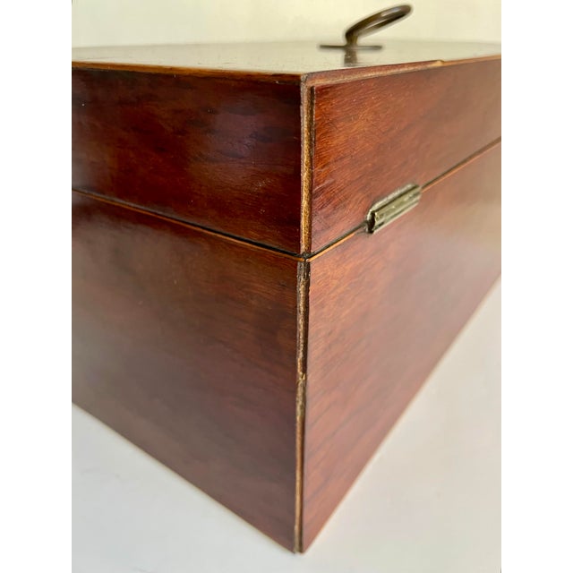 Mid-19th Century English Mahogany Tea Caddy Chest With Glass Mixing Bowl For Sale - Image 14 of 15
