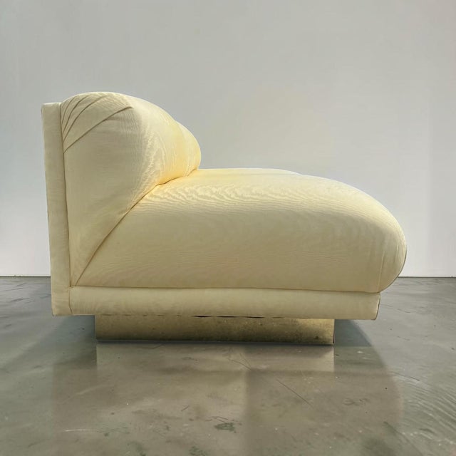 Vintage Bernhardt Brass Base Slipper Love Seat For Sale - Image 10 of 14