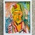 Goldenrod Vintage Fauvist Signed Original Oil Portrait Painting on Board For Sale - Image 8 of 12