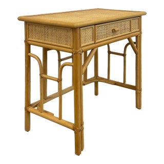Vintage Bamboo and Rattan Desk, Scandinavian For Sale
