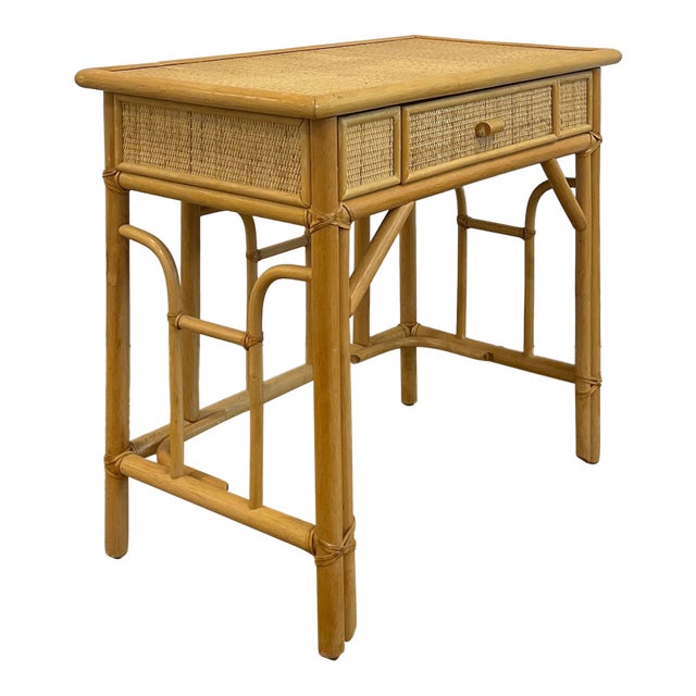 Vintage Bamboo and Rattan Desk, Scandinavian For Sale