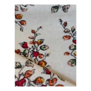 Tulu Madame Thar Adras Hand Screen Printed Silk Blend Fabric 2 1/2 Yards