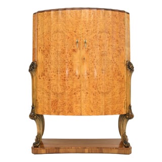 Art Deco Burr Walnut Cocktail Cabinet from Harry and Lou Epstein, 1920s For Sale