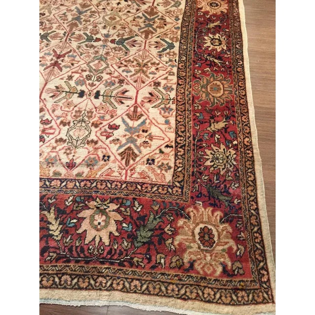 Textile Antique Ivory Mahal 8ft 10in X 12ft 2in For Sale - Image 7 of 8