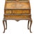 Burl & Carved Walnut Slant Front Marquetry Secretary Desk C1900 For Sale - Image 4 of 16
