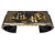 Chinoiserie Late 20th Century Black Lacquer Chinoiserie Console Table With Gold Figural Decoration & Scroll Supports For Sale - Image 3 of 18