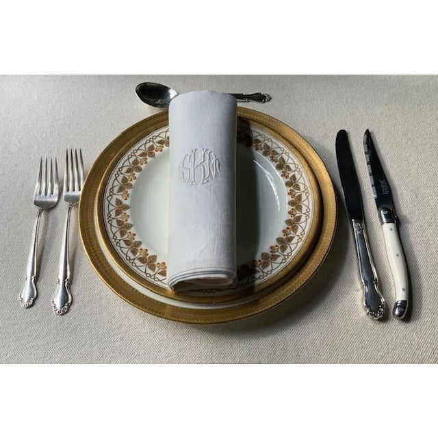 Antique French Linen Dinner Napkins, Monogrammed, Set of 6 | C. 1900s For Sale - Image 11 of 18