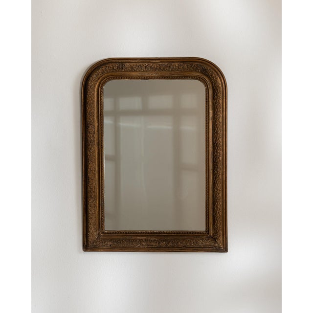 19th Century France Antique Gold Carved Giltwood Mirror For Sale - Image 4 of 7