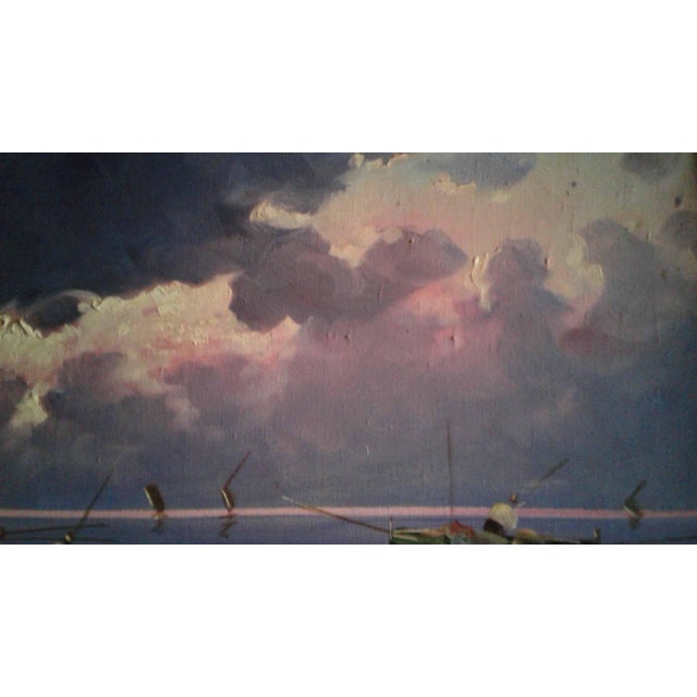 Early 20th Century Early 20th Century Italian Impressionist Marine Seascape Oil Painting Signed Luigi De Luca For Sale - Image 5 of 9