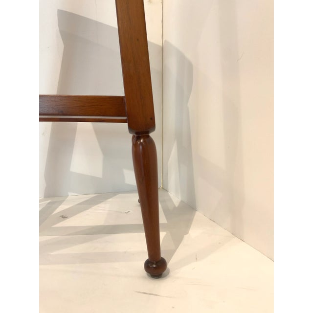 Transitional Black Leather Mayan Bar Stool For Sale - Image 3 of 4