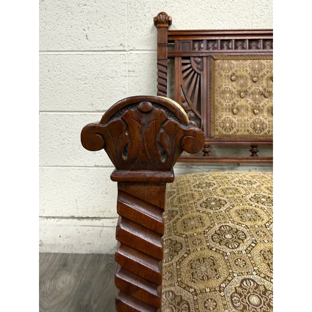 Brown Antique Victorian Eastlake Library Chair Lounge Chair Armchair For Sale - Image 8 of 16