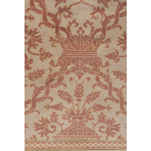 Spanish Vintage Circa 1960 Light Brick Spanish Hand Knotted Rug 12'5 X 14'2 For Sale - Image 3 of 11