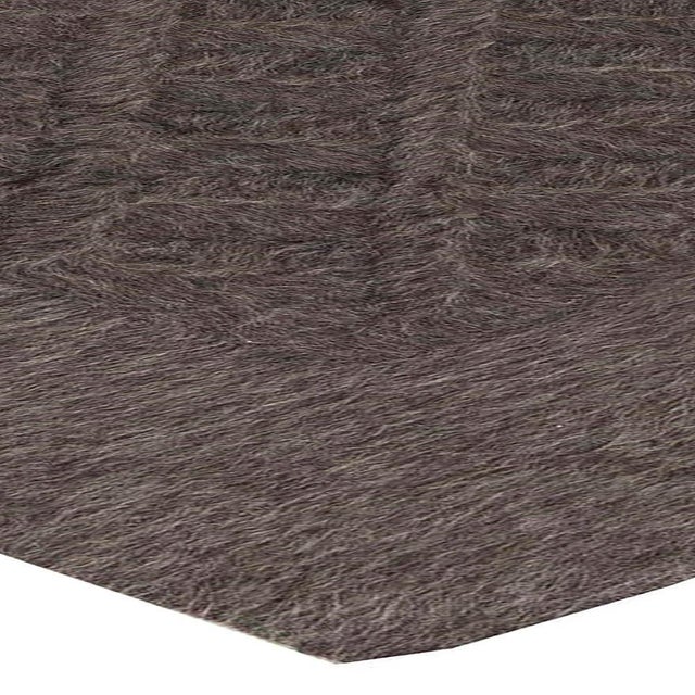 Dark Gray Taurus Collection Modern Geometric Goat Hair Rug by Doris Leslie Blau For Sale - Image 8 of 8