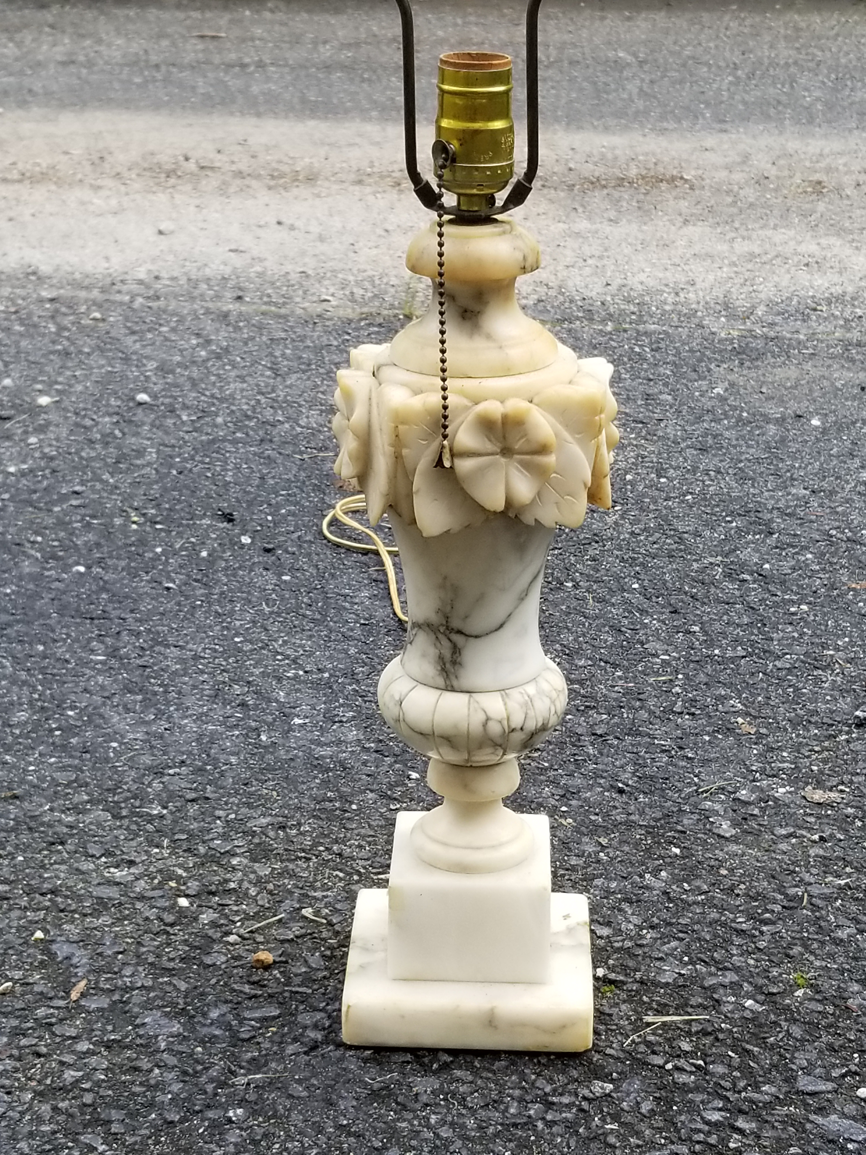antique alabaster table lamp