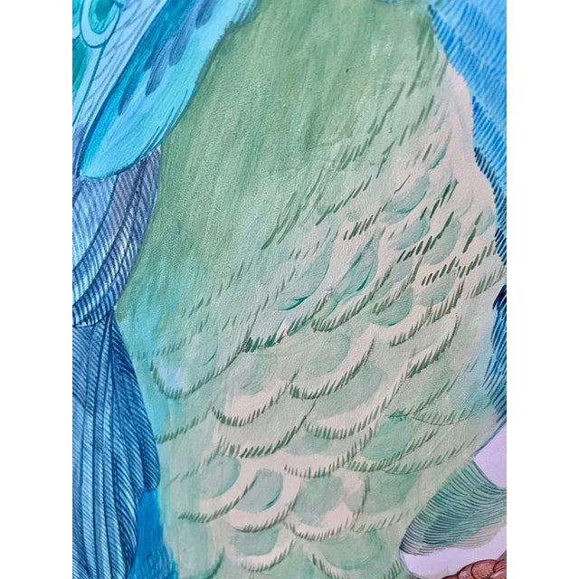 Contemporary “Feather Let Me Go” Parrot Painting Art by Allison Cosmos For Sale - Image 3 of 5