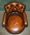 19th Century Antique Captain's Desk Chair in Brown Leather, 1880 For Sale - Image 5 of 18