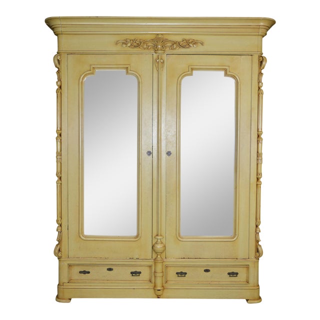 Antique French Country Yellow Armoire Chairish