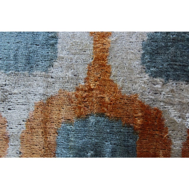 Textile Contemporary Decorative Accent Handmade Ikat Pillow For Sale - Image 7 of 10