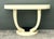 Light Yellow Vintage Faux Goatskin Console Table After Karl Springer For Sale - Image 8 of 12