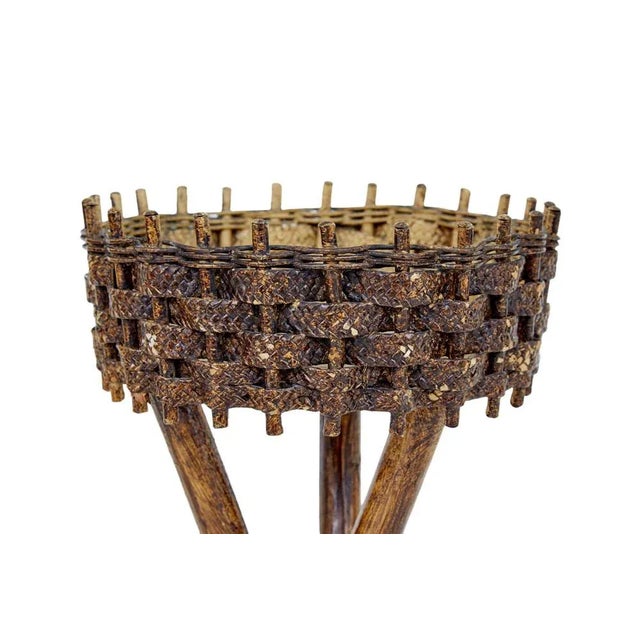 Mid 20th Century Woven Plant Stands, 1950s, Set of 2 For Sale - Image 6 of 7