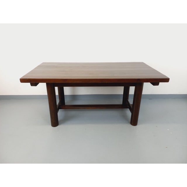 Brutalist Rectangular Dining Table in Dark Pine by Georges Robert, 1950s-1960s For Sale - Image 6 of 18