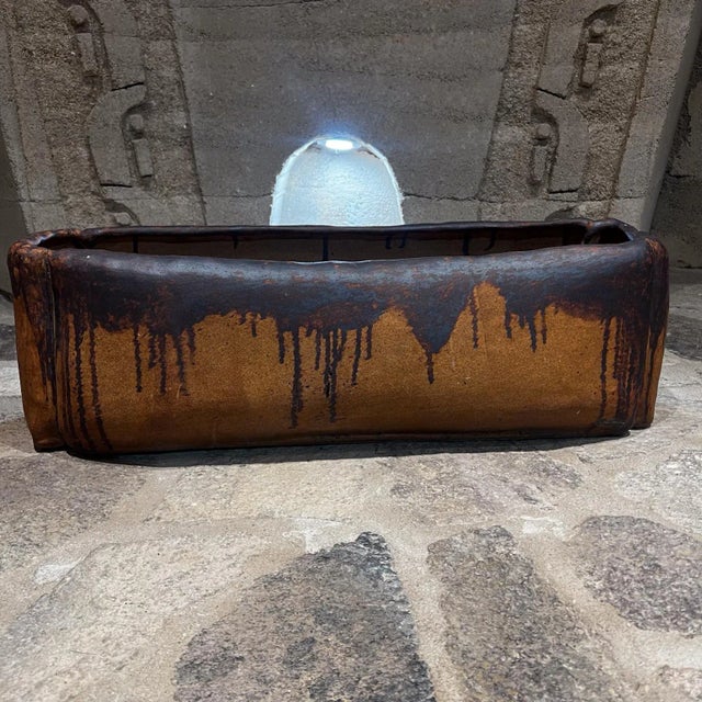 1960s Architectural Art Pottery Glazed Window Planter Box David Cressey 1960s Calif For Sale - Image 5 of 10