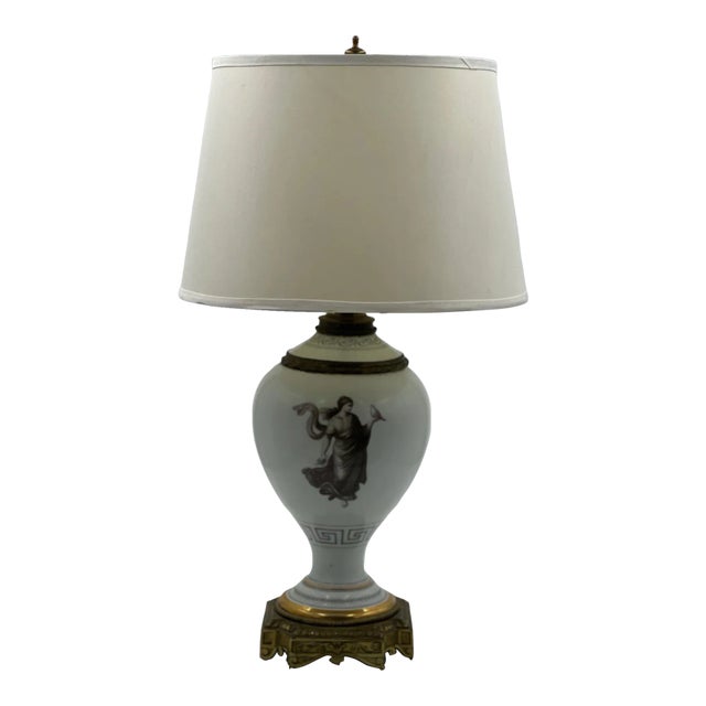 19th Century Antique English Porcelain Lamp For Sale