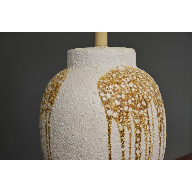 1970s 1970s Modern Drip Glaze Ceramic Lamp For Sale - Image 5 of 6