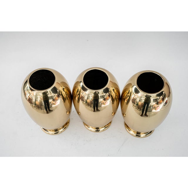 Ikora Brass Vase, Germany, 1930s, Set of 3 For Sale - Image 3 of 7
