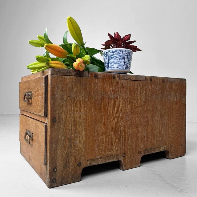 Vintage Japanese Wooden Drawer Chest, 1950s For Sale - Image 9 of 14
