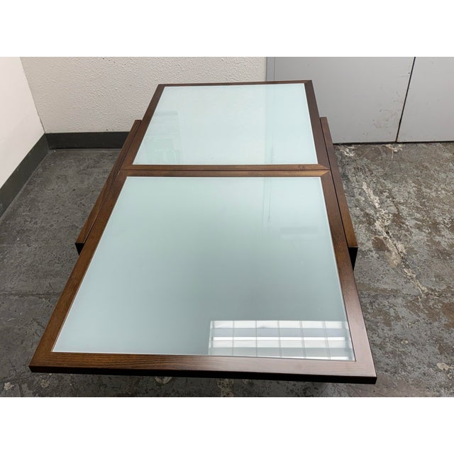 Extendable Glass-Inset Dining Table + Four Chairs, Set of Five For Sale - Image 9 of 12