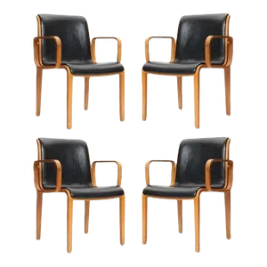 Bentwood Upholstered Armchairs by Bill Stephens for Knoll - Set of 4