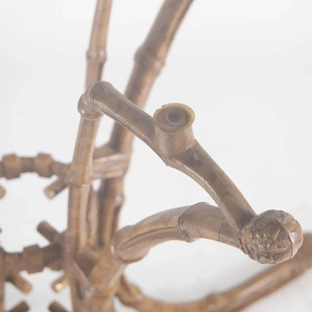 Brass Painted Faux Bamboo Side Table, 1970s For Sale - Image 6 of 12