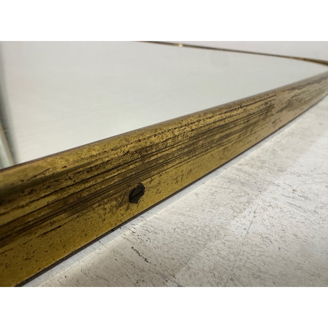 Italian Brass Wall Mirror, 1950s For Sale - Image 10 of 12