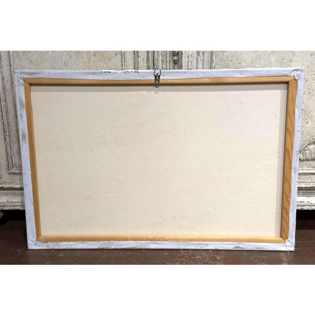 Set of Three Mid-Century Paris Street Scene Oil Paintings Signed Burnett For Sale - Image 12 of 14