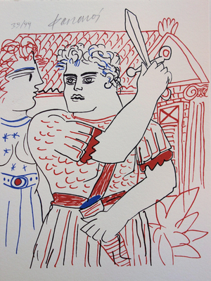 Alekos Fassianos, Hercule, Lithograph
